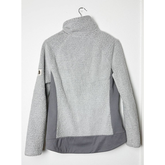The North Face Jacket Women's Gray Teddy Fleece Deep Pile Sweatshirt sz M - Picture 3 of 9